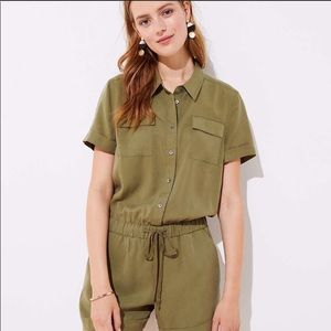 LOFT Safari Romper in Sage Green